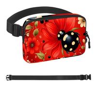 Red Art Seven Star Ladybug-962 Sac banane pour homme et femme avec sangle réglable, sac banane tendance pour voyage, plein air, course à pied, randonnée, multicolore, multicolore,