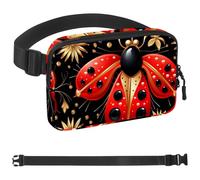 Red Art Seven Star Ladybug-976 Sac banane à bandoulière pour homme et femme, sac banane pour voyage, marche, course, randonnée, cyclisme, multicolore, 4 x 23 x 15 cm, multicolore,