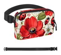 Red Art Seven Star Ladybug-977 Sac banane pour homme et femme avec sangle réglable, sac banane tendance pour voyage, plein air, course à pied, randonnée, multicolore, multicolore,