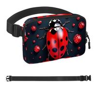 Red Art Seven Star Ladybug-984 Sac banane unisexe style : sac banane tendance, sac à bandoulière sport fin et tendance pour jogging, randonnée, randonneur, femme, homme, multicolore, 4 x 23 x 15 cm,