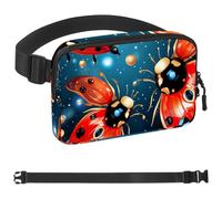 Red Art Seven Star Ladybug-994 Sac banane à bandoulière pour homme et femme, sac banane pour voyage, marche, course, randonnée, cyclisme, multicolore, 4 x 23 x 15 cm, multicolore,