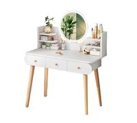 RED AS FIRE Femme Coiffeuse Table de Maquillage avec Miroir et Tiroirs, Miroir Maquillage LED à Luminosité Réglable, Table cosmétique de Chambre d'adulte pour Fille