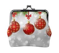 Red Ball Porte-monnaie unisexe en cuir microfibre avec fermeture à pression Motif Noël