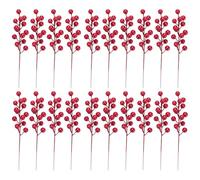 Red Berries Branch, Christmas Decor, Holly Berry Branches, Fake Burgundy Berry Picks, Artificial Red Berry Branches, Holiday Garlands, Table Vase Centerpieces 7.8-inch for Christmas Trees