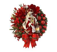 Red Berry Christmas Wreath - Pine Needle Festive Home Decoration, Holiday Door Ornament | Wreath Decorative Wreath for Indoor Outdoor Window Wall Fireplace Nappe Gatherings Wedding Outside Celebration