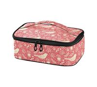 Red Birds Sac à déjeuner isotherme pour enfants Motif floral Merry Christmas Grande capacité
