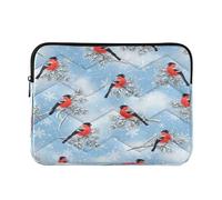 Red Birds Sac matelassé pour ordinateur portable Motif branches de pin givré 15,6" pour femme