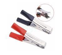 Red & Black Car Battery Test Lead Clip Crocodile Alligator Clamps 50A 100mm NWPNLXEA(2 PCS BLACK)