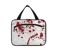 Red Blood Trousse de toilette de voyage à suspendre avec poignées, organiseur de maquillage portable, taches isolées sur blanc, taille L