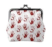 Red Bloody Scary Hands2 Portefeuille Portefeuille à fermeture baiser Petit portefeuille en cuir PU pour femme