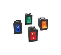 Red Blue Black Yellow Green Button On-Off 3Pin DPST Car Rocker Switch 6A/10A 250V/125VAC NWPNLXEA(Green)