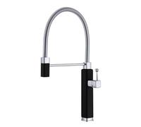 Red Brass Kitchen Faucet With Single Handle And Single Hole Ceramic Valve Core, Hot And Cold Water Pull-out Sink Mixer(Matte Black 01,G3/8)