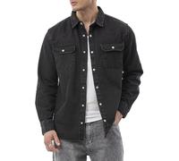 RED BRIDGE by Spruce - Surchemise en Denim - Chemise en Jean à Pressions - Overshirt avec Poches Poitrine - Manches Longues Coupe Droite Regular Fit Noir M
