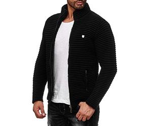 RED BRIDGE Cardigan pour Hommes Gilet Chandail Pull Noir L