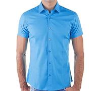 RED BRIDGE Chemise à Manches Courtes pour Hommes Slim Fit Bleu XL