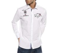 RED BRIDGE Chemise à Manches Longues Moderne brodée pour Hommes Blanc