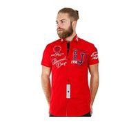 Red Bridge Chemise brodée à Manches Courtes pour Hommes Rouge