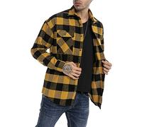 RED BRIDGE Chemise Casual pour Homme à Carreaux Shirt quadrillé Vintage Jaune-Noir S