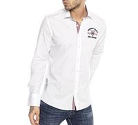 RED BRIDGE Chemise Classique à Manches Longues avec Broderie sur la Poitrine pour Les Hommes