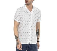 RED BRIDGE Chemise décontractée pour Hommes Manches Courtes Tissu léger Blanc XXL