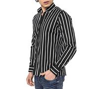 RED BRIDGE Chemise Homme rayée Modern Fit Manches Longues Noir L