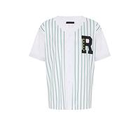 RED BRIDGE Chemise Sportive à Rayures Baseball Mode Casual Urbaine Blanc-Vert S