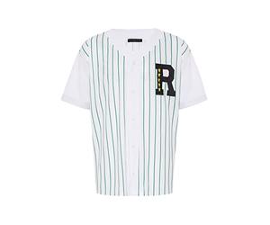 RED BRIDGE Chemise Sportive à Rayures Baseball Mode Casual Urbaine Blanc-Vert S