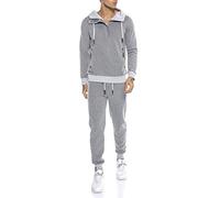RED BRIDGE Combinaison de jogging Hommes Jogger Ensemble Sweat à capuche Pantalon survêtement Gris XL