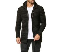 RED BRIDGE Hommes Cardigan à Capuchon Asymétrique Oversize Pull Veste en Tricot
