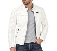 RED BRIDGE Hommes Veste Similicuir Biker Occasionnels Nervuré Mode Coton Blouson