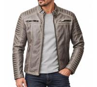 RED BRIDGE Hommes Veste Similicuir Biker Occasionnels Nervuré Mode Coton Blouson