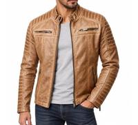 RED BRIDGE Hommes Veste Similicuir Biker Occasionnels Nervuré Mode Coton Blouson