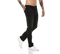 RED BRIDGE Jean pour Homme Denim Pants Jeans Straight Cut Noir W32L34