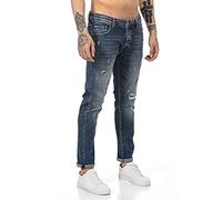RED BRIDGE Jean pour Homme Denim Pants Jeans Used Look Destroyed Bleu foncé W30L34