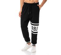 Red Bridge Pantalon de jogging pour homme Pantalon de jogging Pantalon de loisirs Imprimé RBJ, Noir , XL