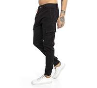 RED BRIDGE Pantalon de survêtement pour homme Jeans Joggers Look cargo, Noir , 28W x 32L