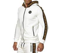 RED BRIDGE Pull à Capuche pour Homme Hoodie Veste de survêtement Fermeture éclair Blanc XS
