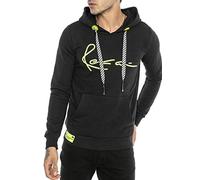 RED BRIDGE Pull à Capuche pour Hommes Chandail Sweater Neon-Big-Stitch Noir L