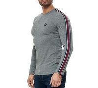 RED BRIDGE Pull à Manches Longues Slim Fit pour Hommes Sweat-Shirt rayé Gris M