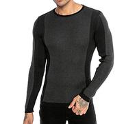 RED BRIDGE Pull en Tricot Chandail Tricoté Sweat-Shirt Slim-Fit Two-Tone-Ribbed Gris M