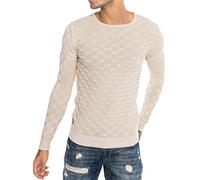 RED BRIDGE Pull en Tricot pour Homme Chandail tricoté Sweat-Shirt Structured Beige XL