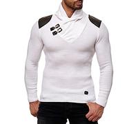 RED BRIDGE Pull en Tricot pour Hommes Chandail tricoté Sweat-Shirt avec col Haut Blanc XXL