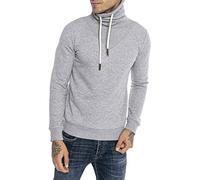 RED BRIDGE Pull pour Homme avec col châle Sweatshirt en Coton avec col Haut Gris XL