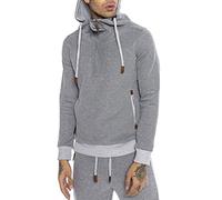 RED BRIDGE Pull pour Hommes Sweat-Shirt à Capuche Col Haut Gris S