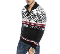 RED BRIDGE Pull tricoté pour Homme Chandail norvégien à col Montant Bleu XXL