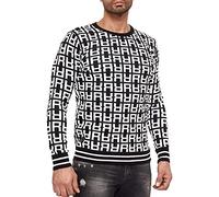 RED BRIDGE Pull tricoté pour Hommes Chandail en Tricot Design Allover R Noir S