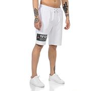 RED BRIDGE Short de Jogging pour Homme avec Logo métallique NASA Blanc M