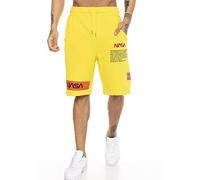 RED BRIDGE Short de Jogging pour Homme avec Logo NASA Jaune M