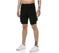 RED BRIDGE Short pour Homme Cargo Pants Pantalon Court Bermuda Noir L