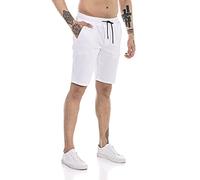 RED BRIDGE Short pour Homme Jogger Sweat-Pants Pantalon Court Bermuda Blanc S